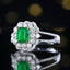 14K GOLD 1.14 CTW VIVID GREEN NATURAL EMERALD & DIAMOND RING