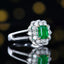 14K GOLD 1.14 CTW VIVID GREEN NATURAL EMERALD & DIAMOND RING