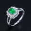 14K GOLD 1.14 CTW VIVID GREEN NATURAL EMERALD & DIAMOND RING