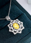 14K GOLD 1.26 CTW NATURAL YELLOW DIAMOND & DIAMOND NECKLACE