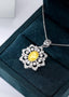 14K GOLD 1.26 CTW NATURAL YELLOW DIAMOND & DIAMOND NECKLACE