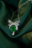 14K GOLD 0.73 CTW VIVID GREEN NATURAL EMERALD & DIAMOND NECKLACE