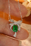 14K GOLD 0.73 CTW VIVID GREEN NATURAL EMERALD & DIAMOND NECKLACE