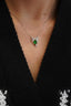 14K GOLD 0.73 CTW VIVID GREEN NATURAL EMERALD & DIAMOND NECKLACE