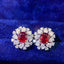 14K GOLD 1.84 CTW NATURAL RUBY & DIAMOND EARRINGS