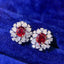 14K GOLD 1.84 CTW NATURAL RUBY & DIAMOND EARRINGS