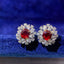 14K GOLD 1.84 CTW NATURAL RUBY & DIAMOND EARRINGS