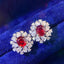 14K GOLD 1.84 CTW NATURAL RUBY & DIAMOND EARRINGS