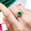 14K GOLD 1.56 CTW VIVID GREEN NATURAL EMERALD & DIAMOND RING