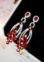 14K GOLD 6.58 CTW VIVID RED NATURAL RUBY & DIAMOND EARRINGS