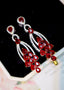 14K GOLD 6.58 CTW VIVID RED NATURAL RUBY & DIAMOND EARRINGS