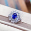 14K GOLD 1.40 CTW VIVID BLUE NATURAL SAPPHIRE & DIAMOND RING