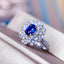 14K GOLD 1.40 CTW VIVID BLUE NATURAL SAPPHIRE & DIAMOND RING