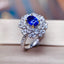 14K GOLD 1.40 CTW VIVID BLUE NATURAL SAPPHIRE & DIAMOND RING