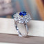 14K GOLD 1.40 CTW VIVID BLUE NATURAL SAPPHIRE & DIAMOND RING