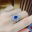 14K GOLD 1.40 CTW VIVID BLUE NATURAL SAPPHIRE & DIAMOND RING