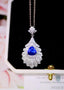 14K GOLD 1.87 CTW NATURAL SAPPHIRE & DIAMOND PENDANT