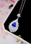 14K GOLD 1.87 CTW NATURAL SAPPHIRE & DIAMOND PENDANT