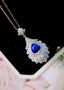 14K GOLD 1.87 CTW NATURAL SAPPHIRE & DIAMOND PENDANT