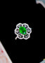 14K GOLD 2.30 CTW VIVID GREEN NATURAL EMERALD & DIAMOND RING