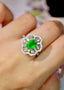 14K GOLD 2.30 CTW VIVID GREEN NATURAL EMERALD & DIAMOND RING