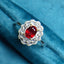 14K GOLD 1.02 CTW VIVID RED NATURAL RUBY & DIAMOND RING/PENDANT