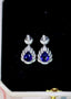 14K GOLD 1.83 CTW NATURAL SAPPHIRE & DIAMOND EARRINGS