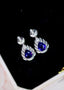 14K GOLD 1.83 CTW NATURAL SAPPHIRE & DIAMOND EARRINGS