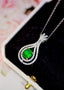 14K GOLD 1.58 CTW VIVID GREEN NATURAL EMERALD & DIAMOND PENDANT