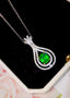 14K GOLD 1.58 CTW VIVID GREEN NATURAL EMERALD & DIAMOND PENDANT