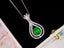 14K GOLD 1.58 CTW VIVID GREEN NATURAL EMERALD & DIAMOND PENDANT