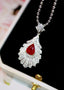 14K GOLD 1.47 CTW NATURAL RUBY & DIAMOND PENDANT