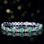 14K GOLD 2.36 CTW VIVID GREEN NATURAL EMERALD & DIAMOND BRACELET