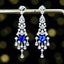 14K GOLD 1.15 CTW NATURAL SAPPHIRE & DIAMOND EARRINGS