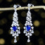 14K GOLD 1.15 CTW NATURAL SAPPHIRE & DIAMOND EARRINGS