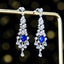 14K GOLD 1.15 CTW NATURAL SAPPHIRE & DIAMOND EARRINGS