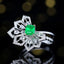 14K GOLD 1.01 CTW VIVID GREEN NATURAL EMERALD & DIAMOND RING