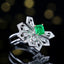 14K GOLD 1.01 CTW VIVID GREEN NATURAL EMERALD & DIAMOND RING