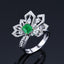 14K GOLD 1.01 CTW VIVID GREEN NATURAL EMERALD & DIAMOND RING