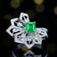 14K GOLD 1.01 CTW VIVID GREEN NATURAL EMERALD & DIAMOND RING