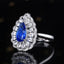 14K GOLD 1.64 CTW VIVID BLUE NATURAL SAPPHIRE & DIAMOND RING/PENDANT