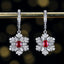 14K GOLD 0.96 CTW NATURAL RUBY & DIAMOND EARRINGS