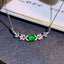 14K GOLD 0.61 CTW VIVID GREEN NATURAL EMERALD & DIAMOND NECKLACE