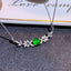 14K GOLD 0.61 CTW VIVID GREEN NATURAL EMERALD & DIAMOND NECKLACE