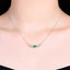 14K GOLD 0.61 CTW VIVID GREEN NATURAL EMERALD & DIAMOND NECKLACE