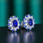 14K GOLD 3.12 CTW VIVID BLUE NATURAL SAPPHIRE & SAPPHIRE EARRINGS