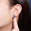 14K GOLD 3.12 CTW VIVID BLUE NATURAL SAPPHIRE & SAPPHIRE EARRINGS