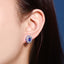 14K GOLD 3.12 CTW VIVID BLUE NATURAL SAPPHIRE & SAPPHIRE EARRINGS