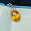 14K GOLD 12.6 CT NATURAL CITRINE & DIAMOND PENDANT