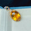 14K GOLD 12.6 CT NATURAL CITRINE & DIAMOND PENDANT